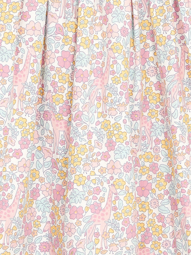 JoJo Maman Bébé Pink Giraffe Floral Summer Dress - Image 3 of 3