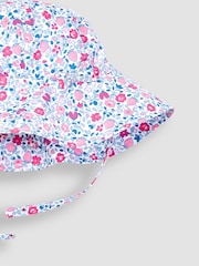 JoJo Maman Bébé Pink Ladybird Ditsy Floral Floppy Sun Hat - Image 3 of 3