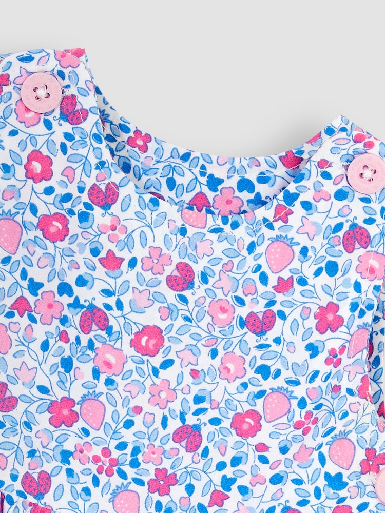 Jojo Maman Bébé Geblümte Latzhose mit Tasche und Applikation - Bild 5 von 5