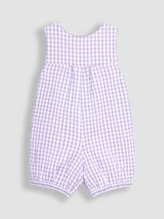 JoJo Maman Bébé Lilac Purple Bunny Appliqué Gingham Dungarees - Image 2 of 3