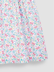 JoJo Maman Bébé White Butterfly Frill Shoulder Dress - Image 3 of 3
