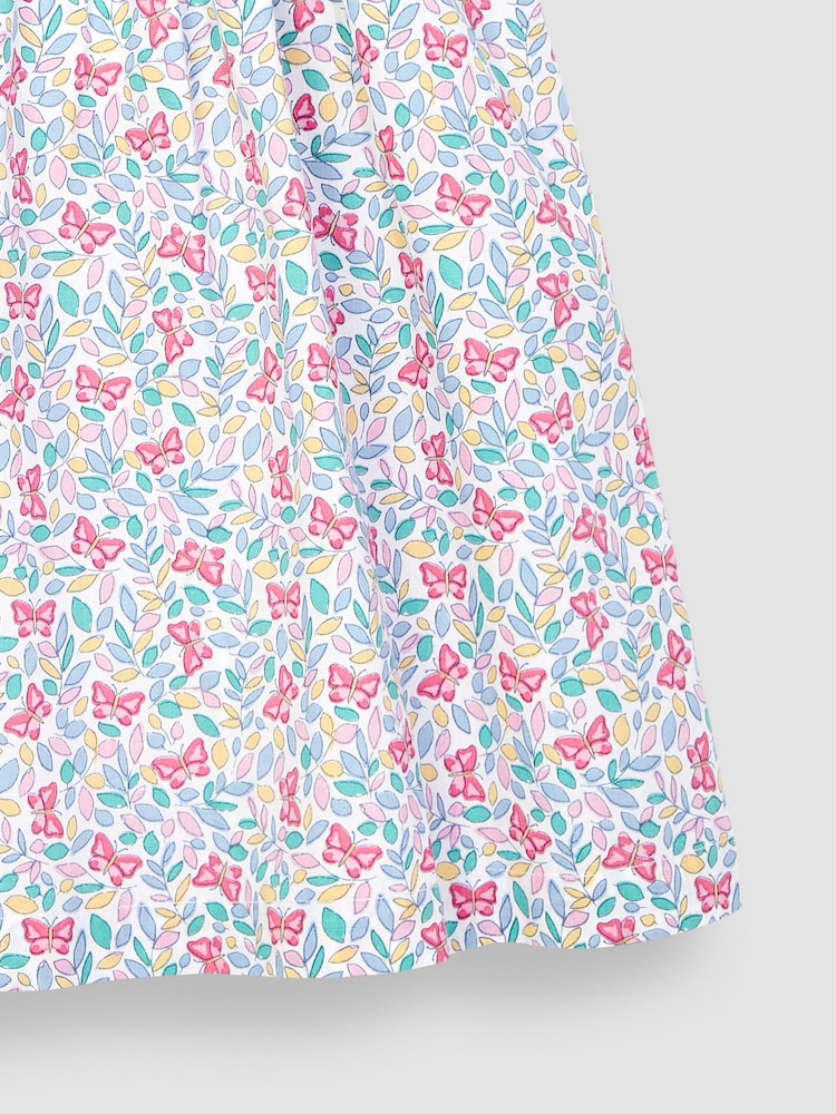 JoJo Maman Bébé White Butterfly Frill Shoulder Dress - Image 3 of 3