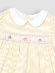 JoJo Maman Bébé Yellow Duck Embroidered Smocked Dress - Image 6 of 7
