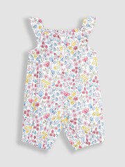 JoJo Maman Bébé Pink Meadow Floral Sunsuit - Image 2 of 3