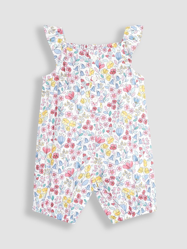 JoJo Maman Bébé Pink Meadow Floral Sunsuit - Image 2 of 3