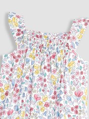 JoJo Maman Bébé Pink Meadow Floral Sunsuit - Image 3 of 3