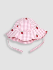 JoJo Maman Bébé Pink 2-Piece Strawberry Embroidered Bubble Romper & Hat Set - Image 4 of 5