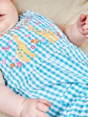 Ogrodniczki Jojo Maman Bébé z aplikacją i wzorem w kratę gingham - Image 1 of 4