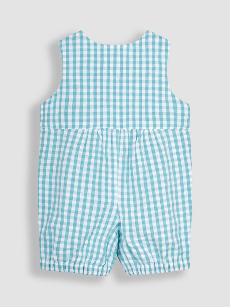 Ogrodniczki Jojo Maman Bébé z aplikacją i wzorem w kratę gingham - Image 2 of 4