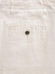 Ecru White Linen Viscose Drawstring Trousers - Image 8 of 9