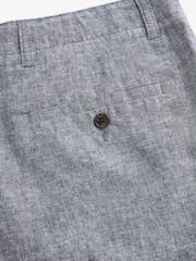 Chambray Blue Linen Viscose Drawstring Trousers - Image 8 of 9