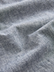 Chambray Blue Linen Viscose Drawstring Trousers - Image 9 of 9