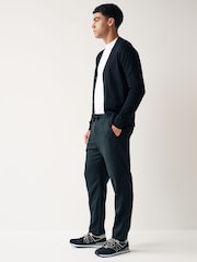 Black Linen Viscose Drawstring Trousers - Image 3 of 7