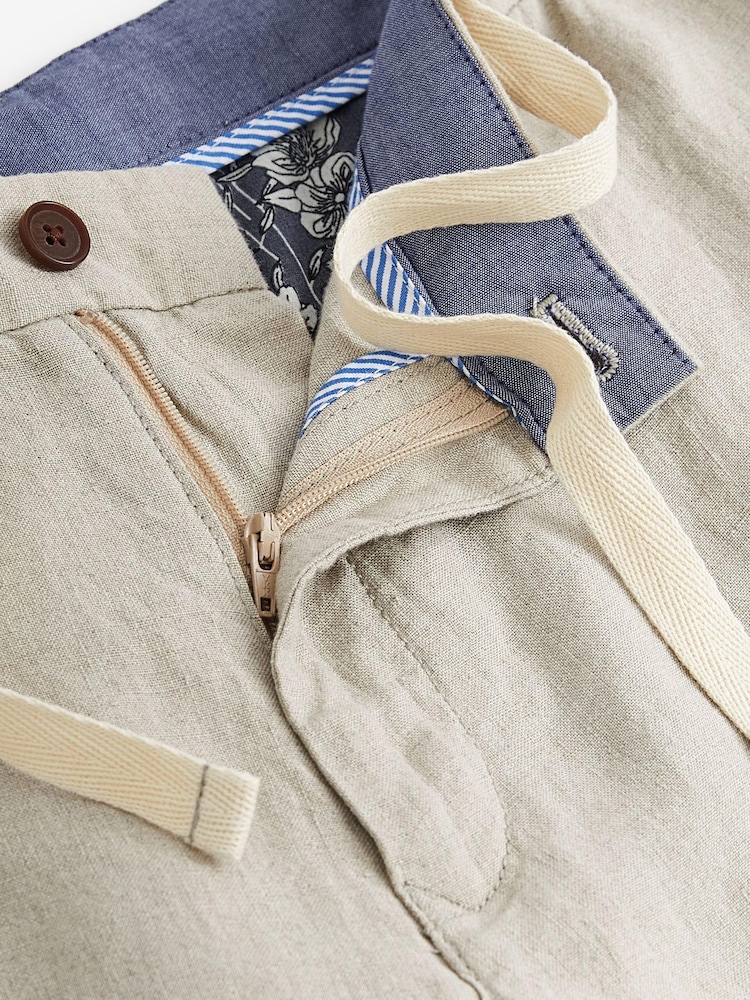 Stone Signature Leomaster Italian Delave 100% Linen Drawstring Trousers - Image 10 of 10