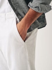 White Linen Viscose Drawstring Trousers - Image 7 of 13