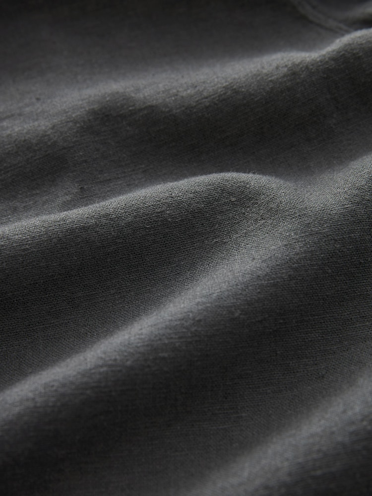 Grey Dark Linen Viscose Drawstring Trousers - Image 12 of 12