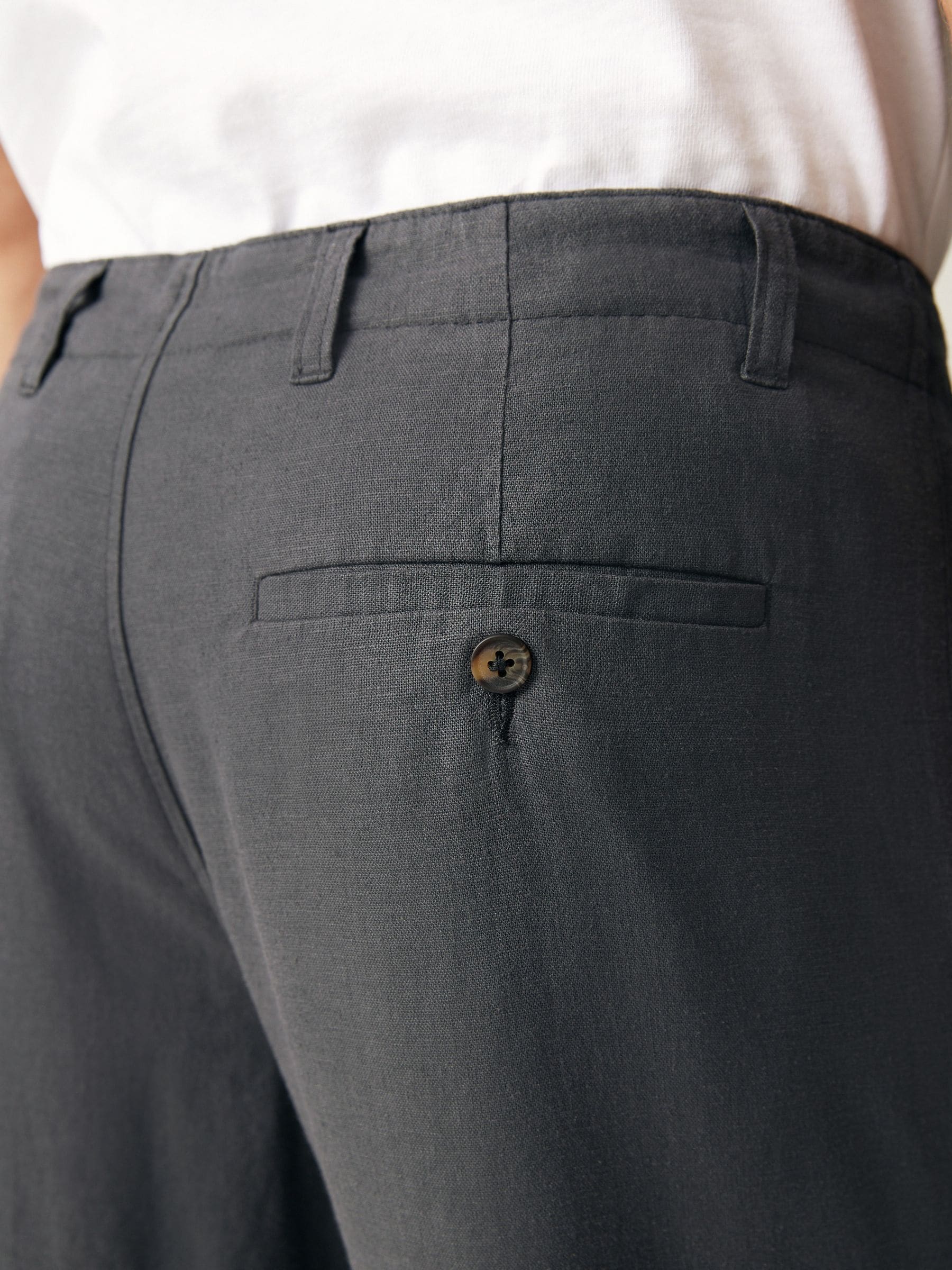 Buy Grey Dark Linen Viscose Drawstring Trousers from Next USA