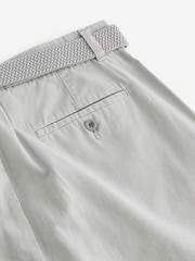Light Grey Belted Linen Blend Trousers - Image 11 of 12
