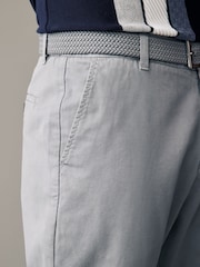Light Grey Belted Linen Blend Trousers - Image 7 of 12