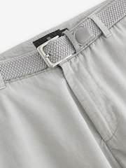 Light Grey Belted Linen Blend Trousers - Image 9 of 12