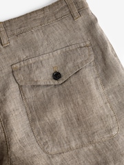 Neutral 100% Linen Drawstring Trousers - Image 8 of 8