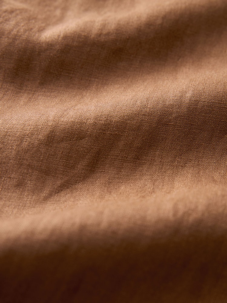 Rust Brown 100% Linen Drawstring Trousers - Image 11 of 11