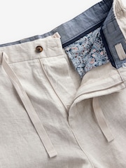 Light Grey Signature Leomaster Italian Delave 100% Linen Drawstring Trousers - Image 11 of 12