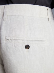 Light Grey Signature Leomaster Italian Delave 100% Linen Drawstring Trousers - Image 8 of 12