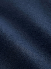Navy Blue Linen Viscose Drawstring Trousers - Image 8 of 8