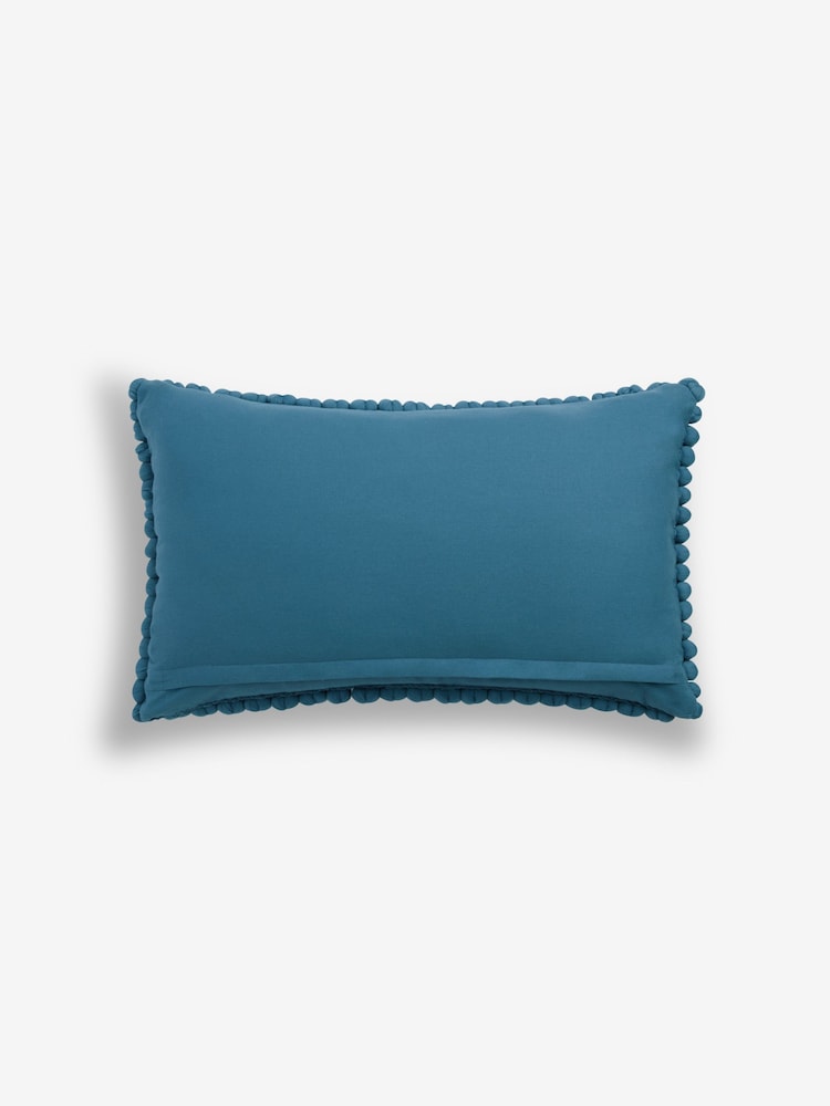 Blue 40 x 59cm Global Bobble 100% Cotton Cushion - Image 2 of 3