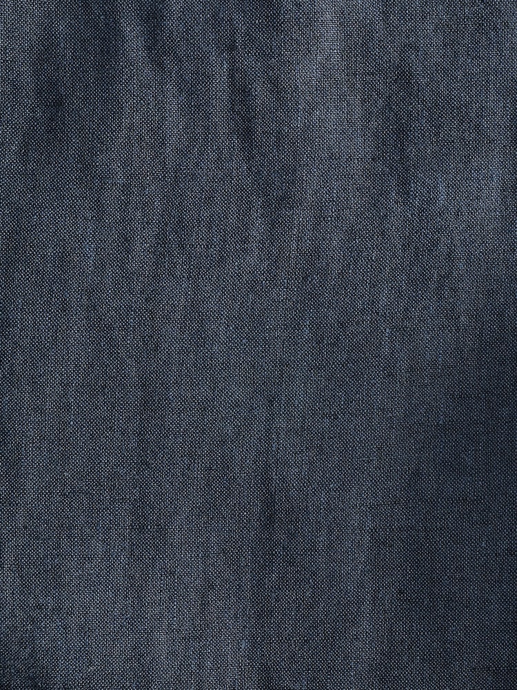 Navy Blue 100% Linen Drawstring Trousers - Image 9 of 9