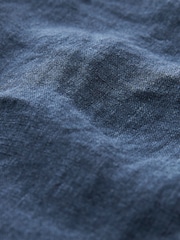 Navy Blue Signature Leomaster Italian Delave 100% Linen Drawstring Trousers - Image 13 of 13