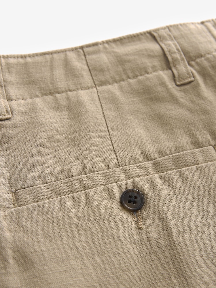 Stone Natural Linen Viscose Drawstring Trousers - Image 10 of 11
