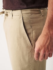 Stone Natural Linen Viscose Drawstring Trousers - Image 6 of 11
