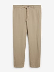 Stone Natural Linen Viscose Drawstring Trousers - Image 7 of 11