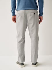 Grey Light Linen Viscose Drawstring Trousers - Image 3 of 10
