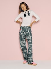 Eleanor Bowmer Blue Patch Denim Barrel Leg Jeans - Image 2 of 4
