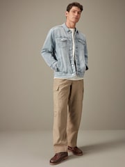 Stone Relaxed Fit Ripstop Cargo 100% Cotton Trousers - Image 2 of 10
