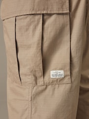 Stone Relaxed Fit Ripstop Cargo 100% Cotton Trousers - Image 6 of 10
