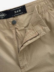 Stone Relaxed Fit Ripstop Cargo 100% Cotton Trousers - Image 7 of 10