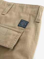 Stone Relaxed Fit Ripstop Cargo 100% Cotton Trousers - Image 8 of 10