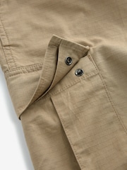 Stone Relaxed Fit Ripstop Cargo 100% Cotton Trousers - Image 9 of 10