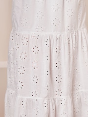 Lipsy White Broderie Curve Tiered Maxi Skirt - Image 4 of 4