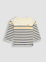 JoJo Maman Bébé Yellow Breton Top & Rib Leggings Set - Image 3 of 5