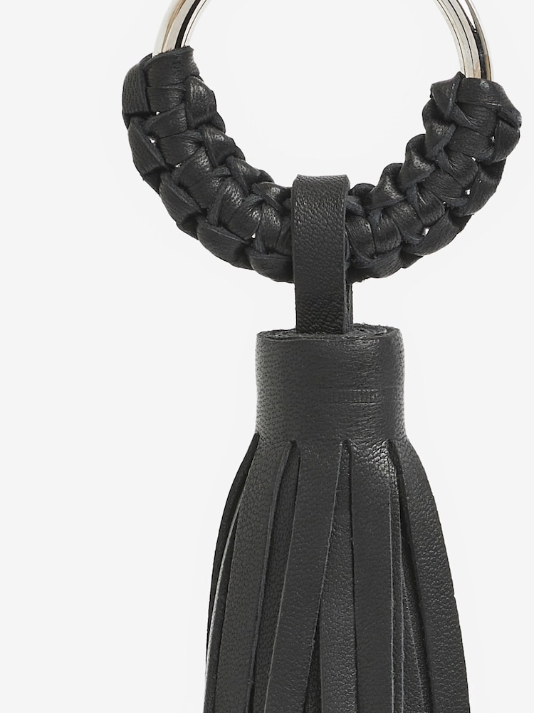 Black Leather Tassel Keyring - Image 2 of 3