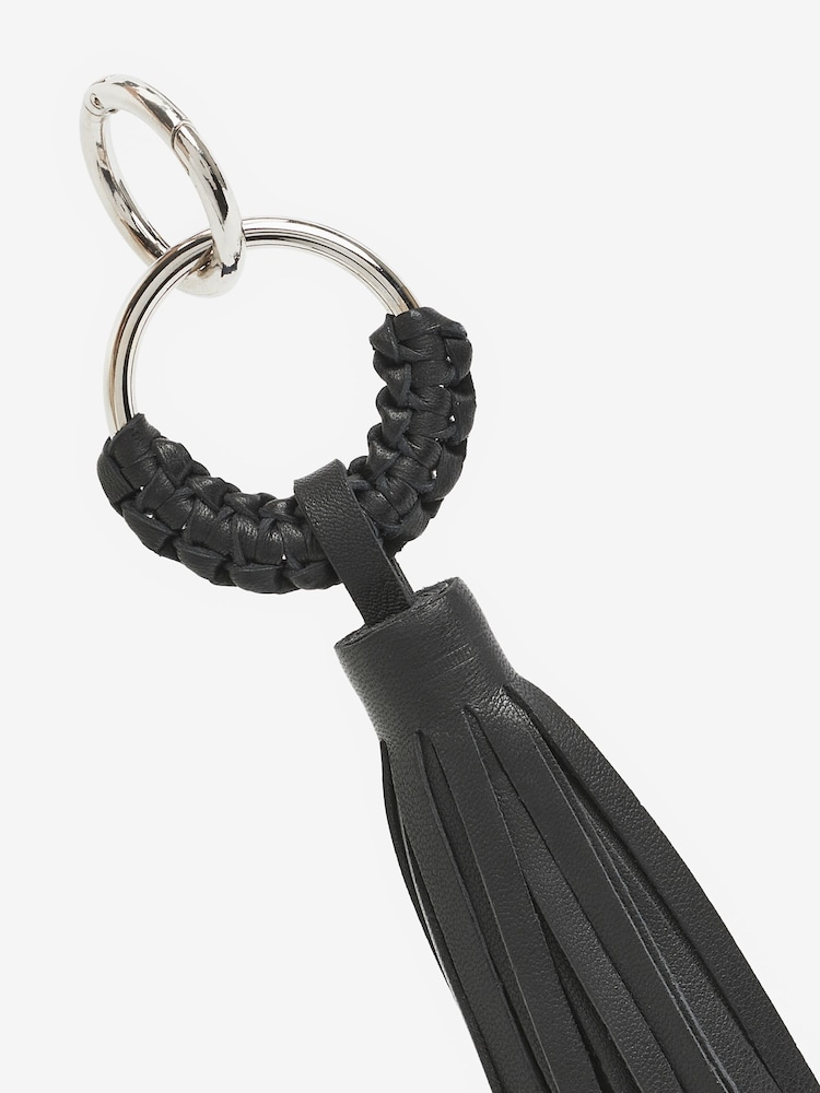 Black Leather Tassel Keyring - Image 3 of 3