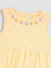 JoJo Maman Bébé Yellow Guinea Pig Appliqué Gingham Summer Dress - Image 2 of 3