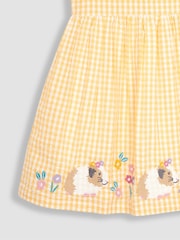 JoJo Maman Bébé Yellow Guinea Pig Appliqué Gingham Summer Dress - Image 3 of 3