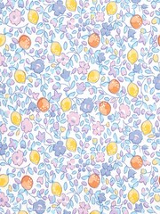 JoJo Maman Bébé Lilac Lemon Ditsy Floral Pretty Polo Shirt - Image 3 of 3