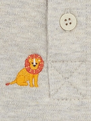 JoJo Maman Bébé Natural Lion Short Sleeve Embroidered Polo Shirt - Image 3 of 3